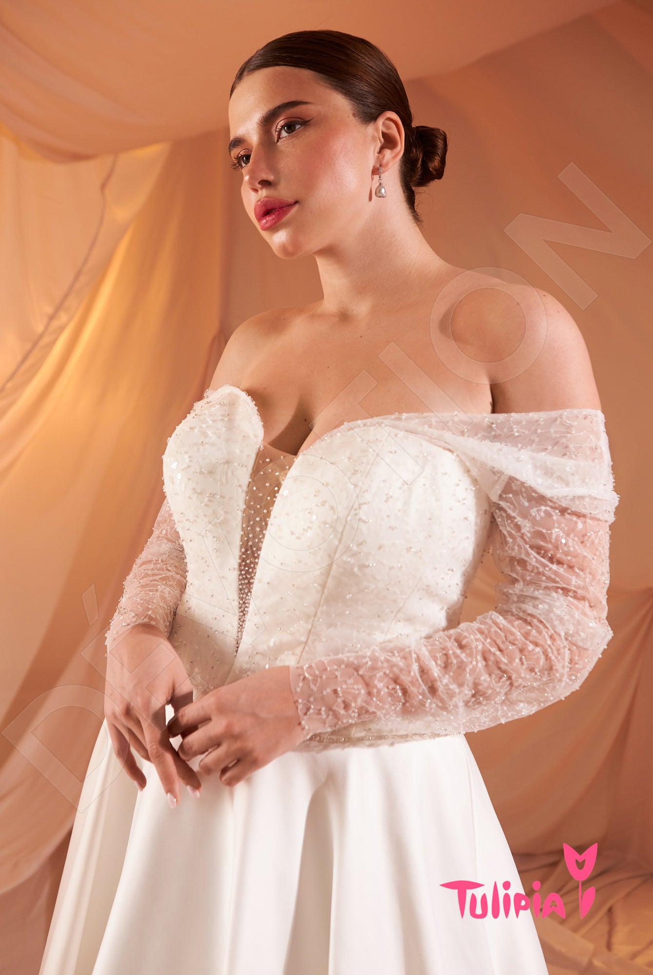 Jolanda Open back A-line Long sleeve Wedding Dress 2
