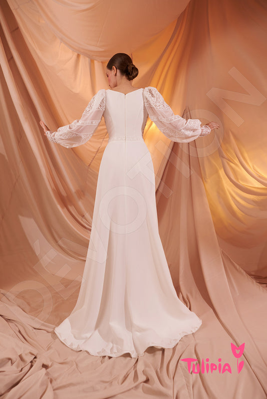 Romola A-line V-neck Milk Wedding dress