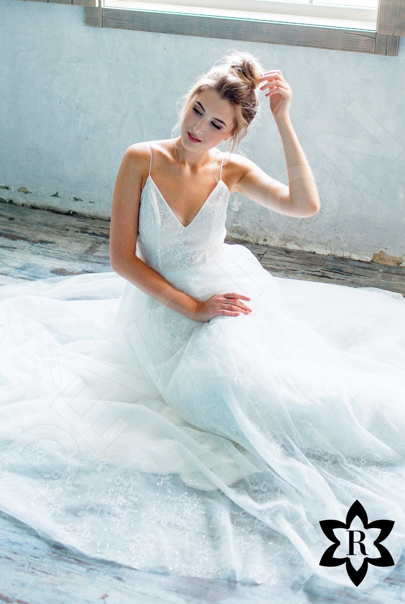 Camiela A-line V-neck Milk Wedding dress