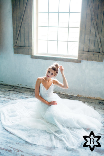 Camiela Open back A-line Straps Wedding Dress 5