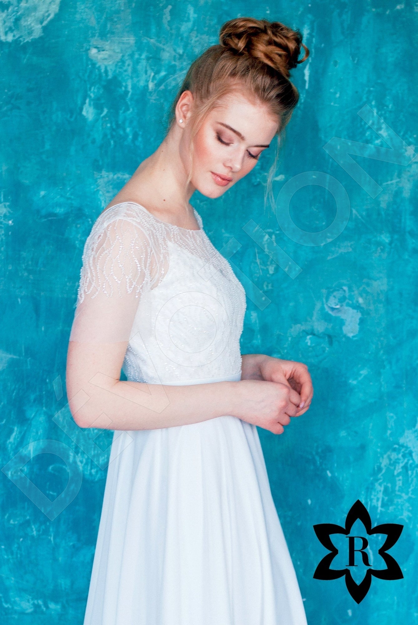Erelima A-line Boat/Bateau Milk Wedding dress