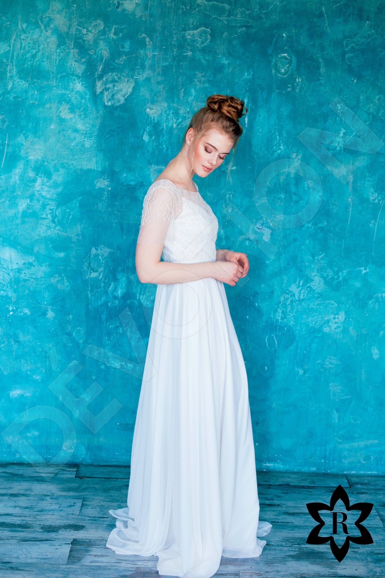 Erelima A-line Boat/Bateau Milk Wedding dress