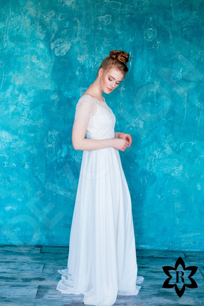 Erelima Open back A-line Short/ Cap sleeve Wedding Dress 7