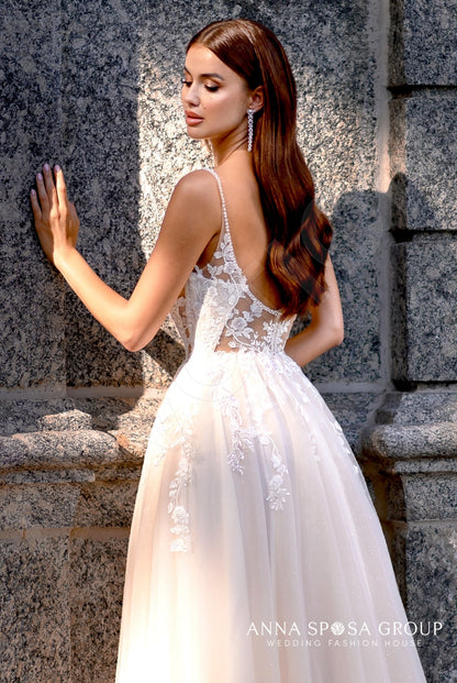 Edit Open back A-line Straps Wedding Dress 3