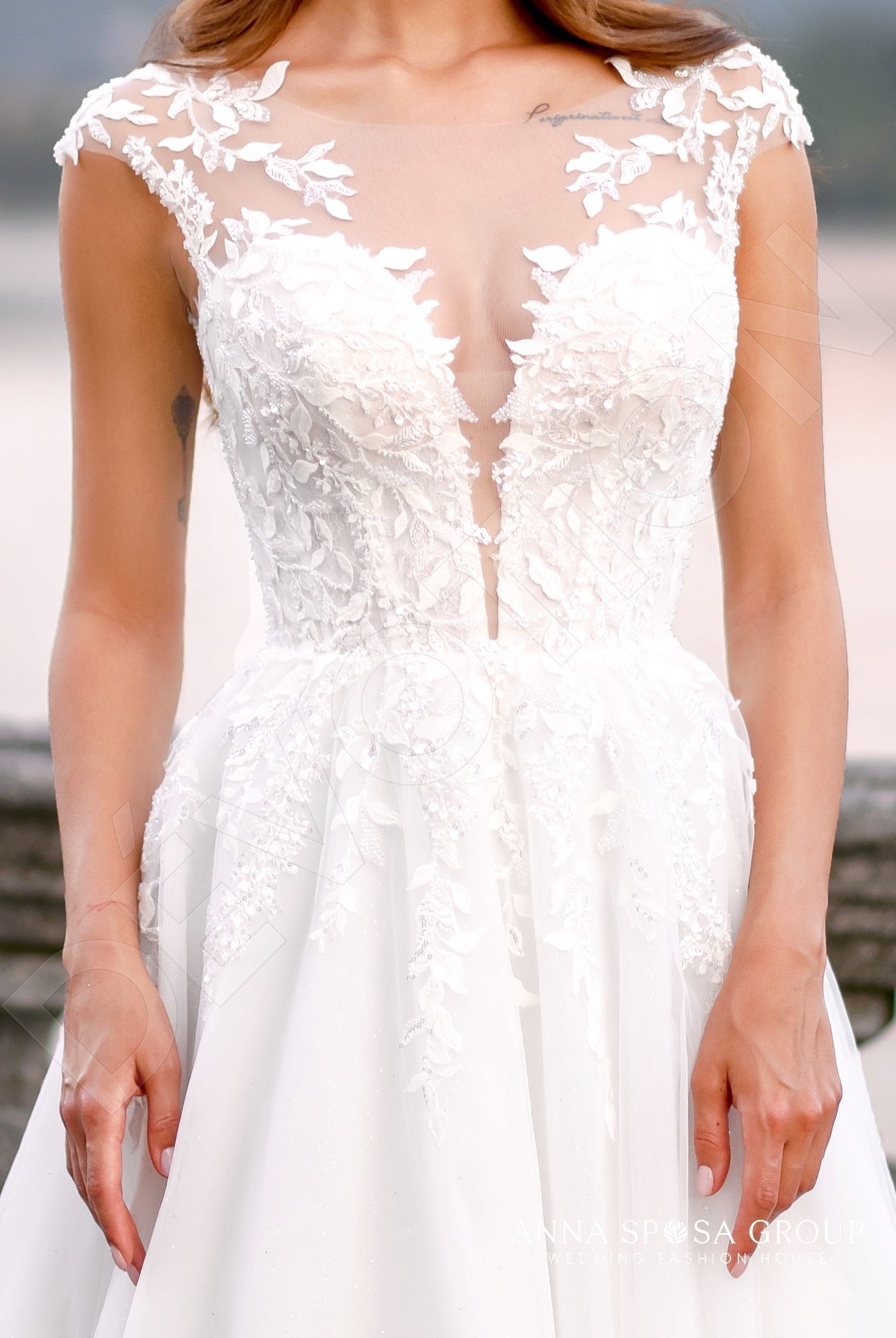 Manana A-line Illusion Milk Wedding dress