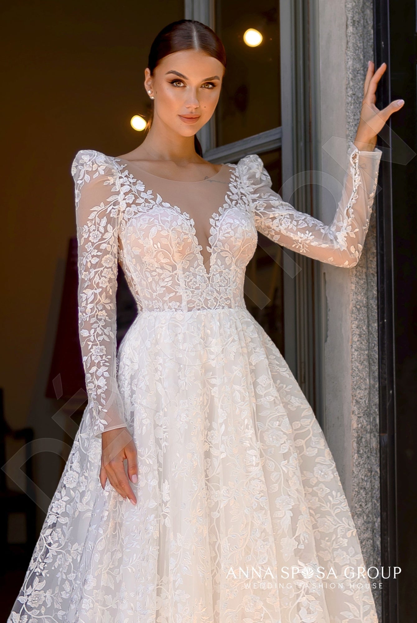 Mayn A-line Illusion Milk Wedding dress
