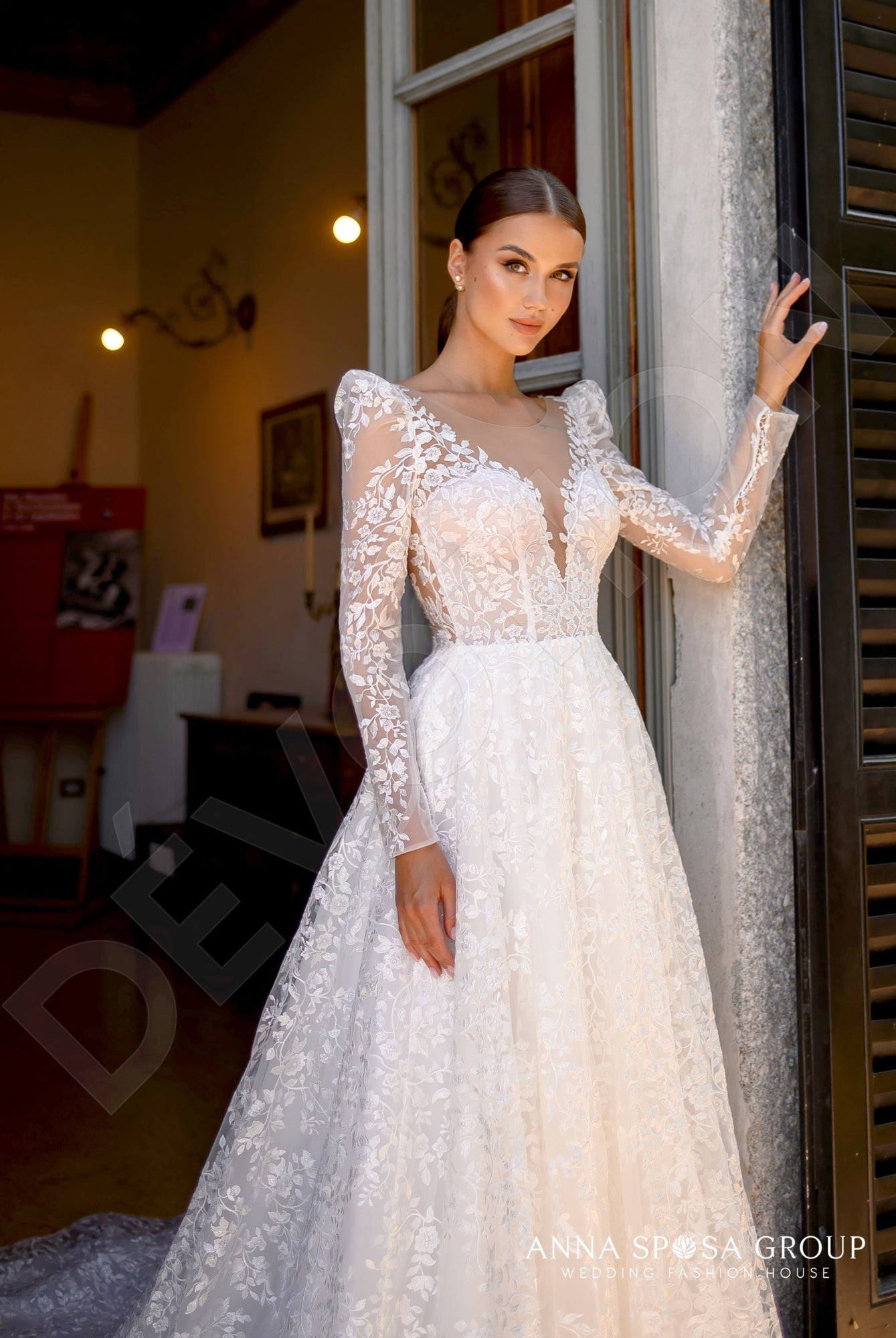 Mayn A-line Illusion Milk Wedding dress