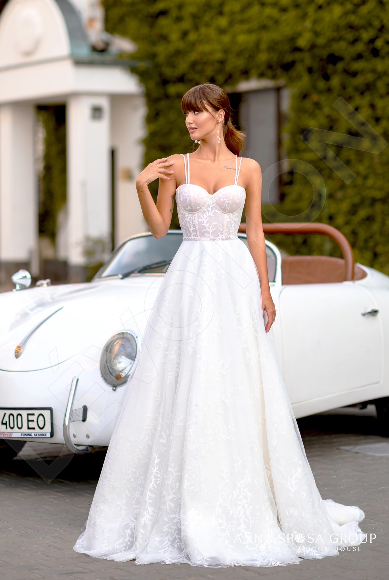 Hrydzh A-line Sweetheart Milk Powder Wedding dress