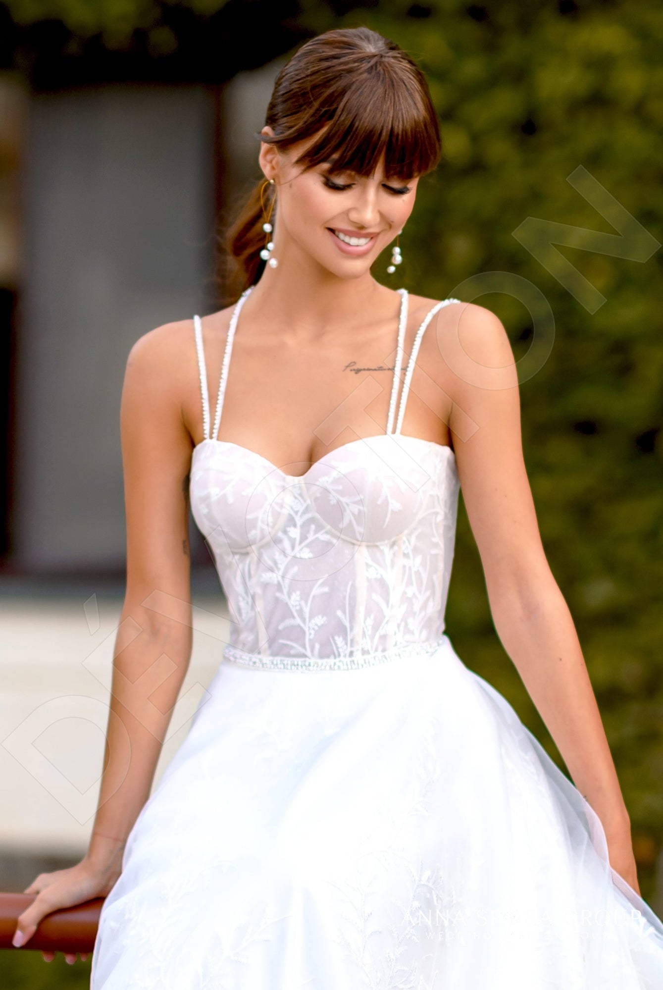 Hrydzh A-line Sweetheart Milk Powder Wedding dress