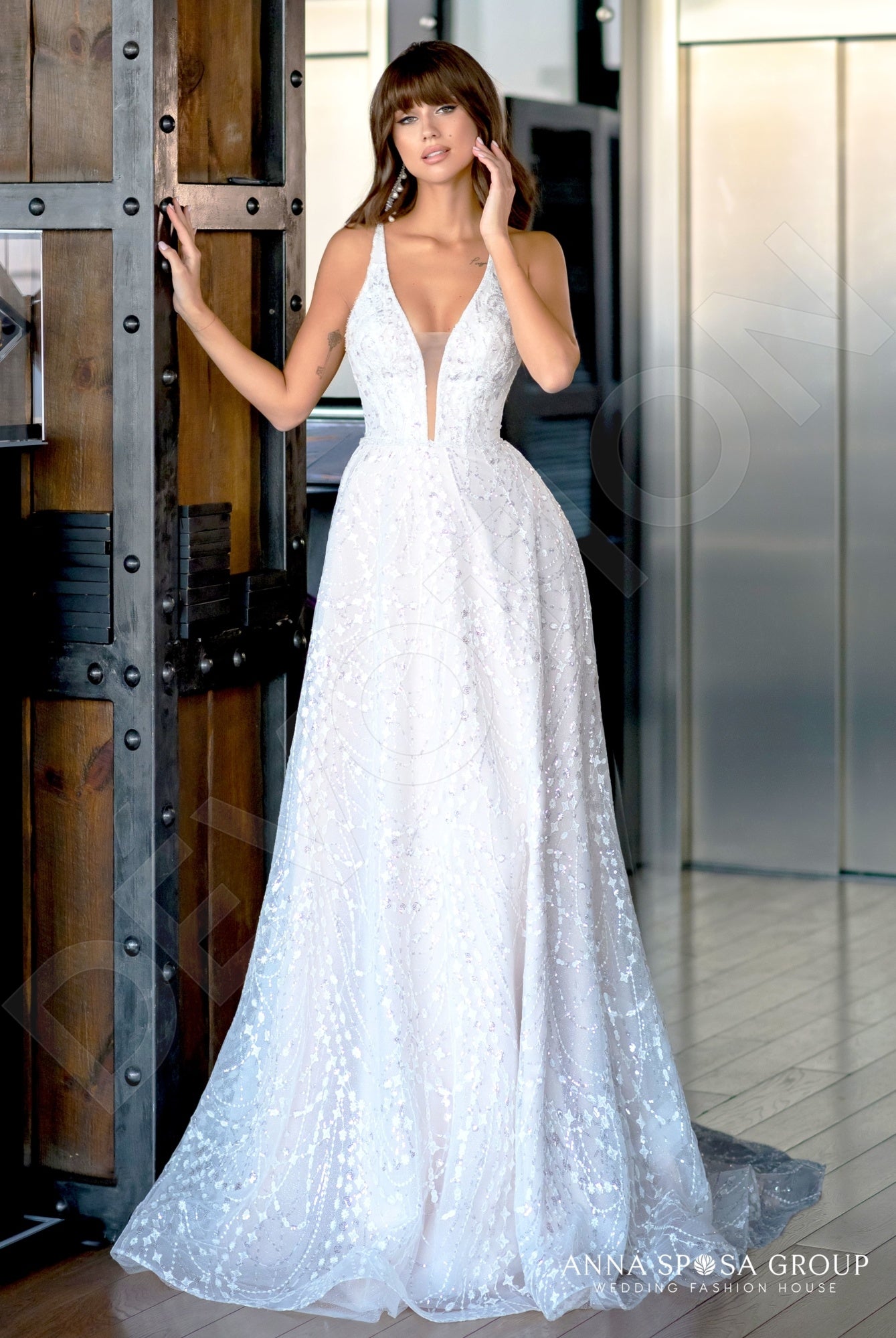 Sherit Open back A-line Straps Wedding Dress Front