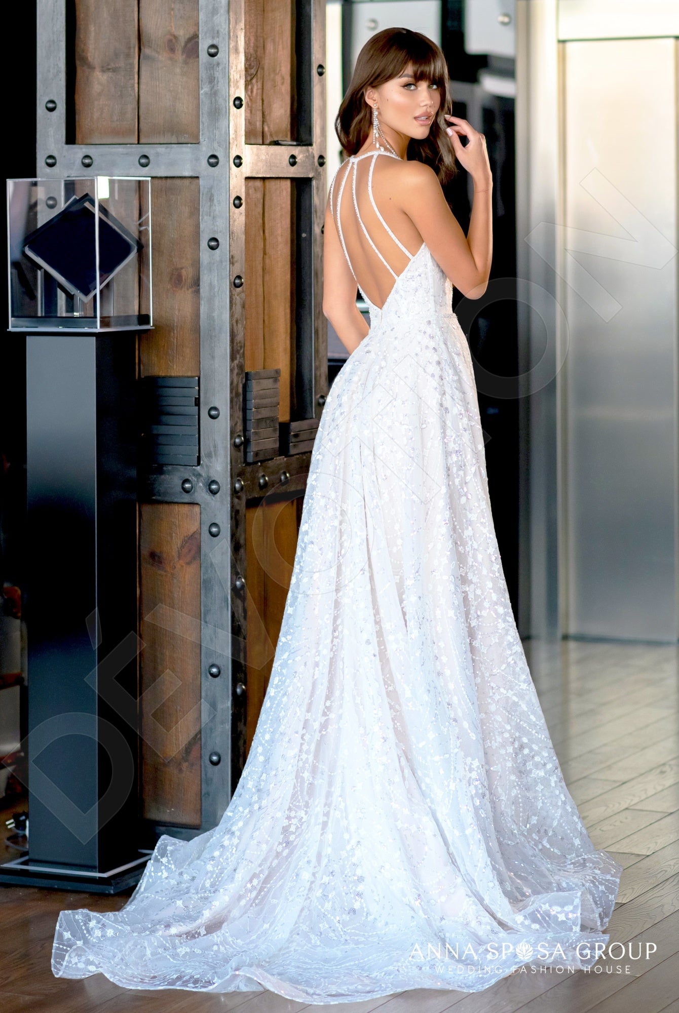 Sherit Open back A-line Straps Wedding Dress Back
