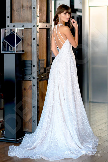 Sherit Open back A-line Straps Wedding Dress Back