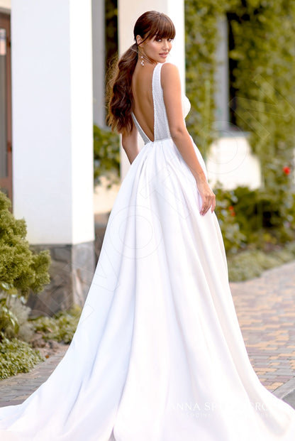 Songj Open back A-line Straps Wedding Dress Back