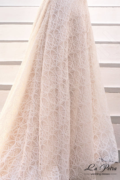 Agneze Open back A-line Straps Wedding Dress 4