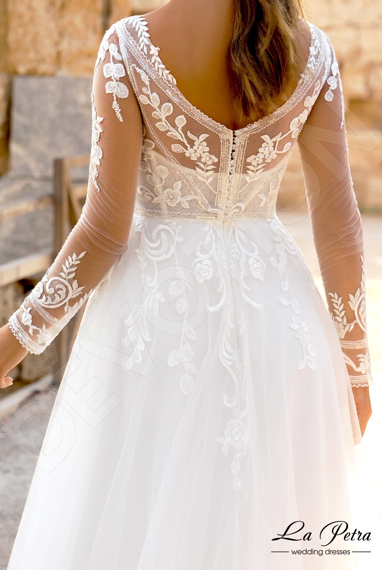 Pippa A-line V-neck Milk Wedding dress