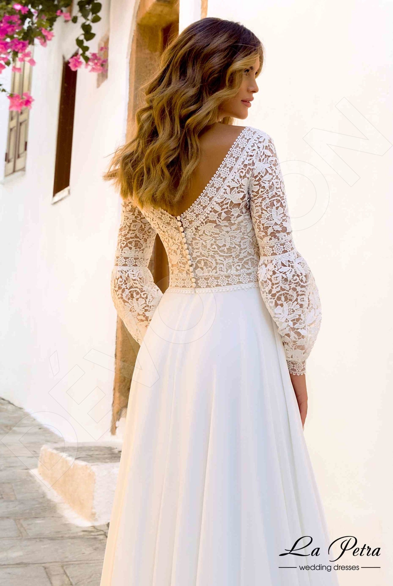 Teresie A-line V-neck Milk Nude Wedding dress