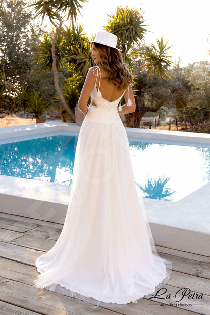 Vimala Open back A-line Straps Wedding Dress Back