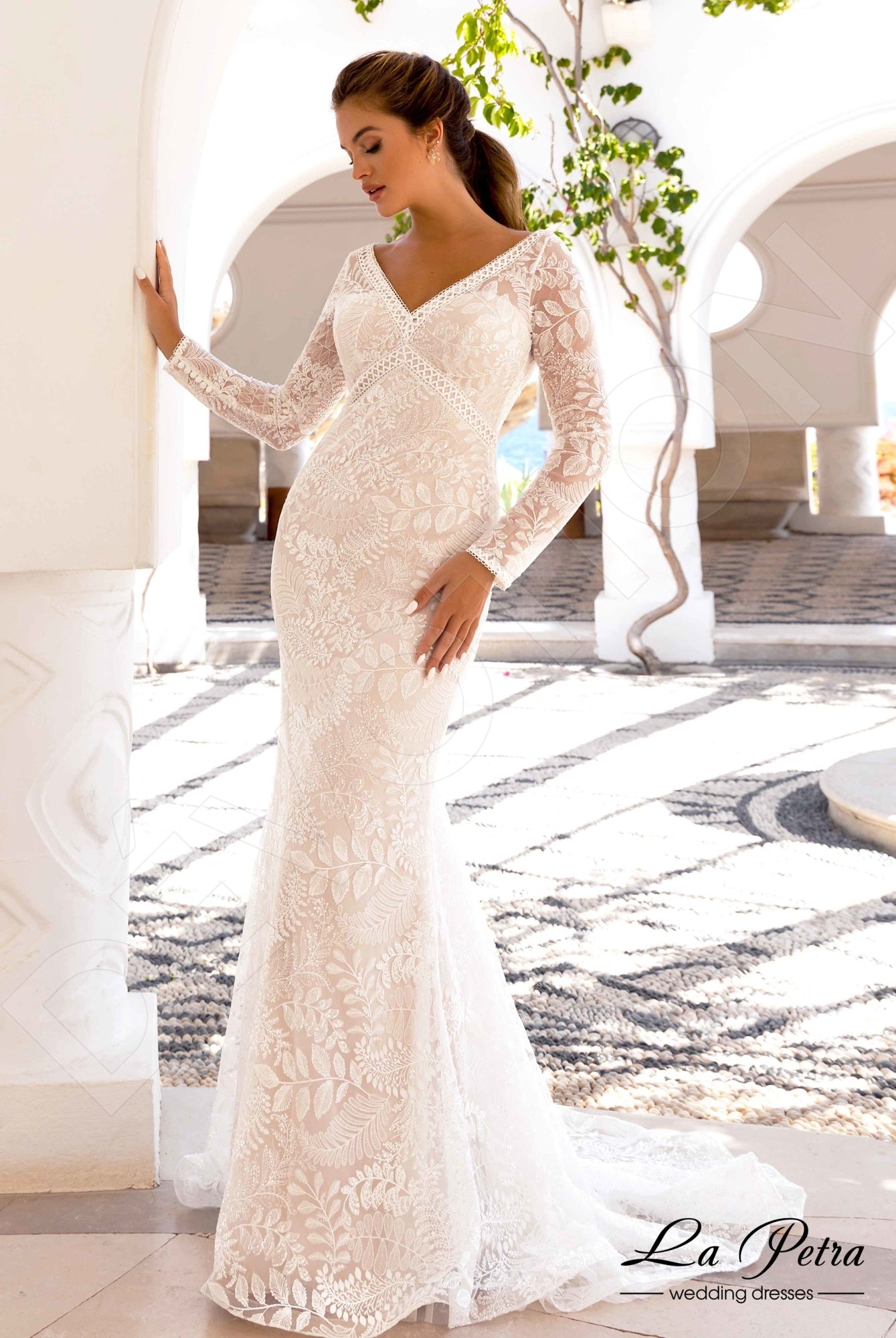 Zeri Open back Trumpet/Mermaid Long sleeve Wedding Dress Front
