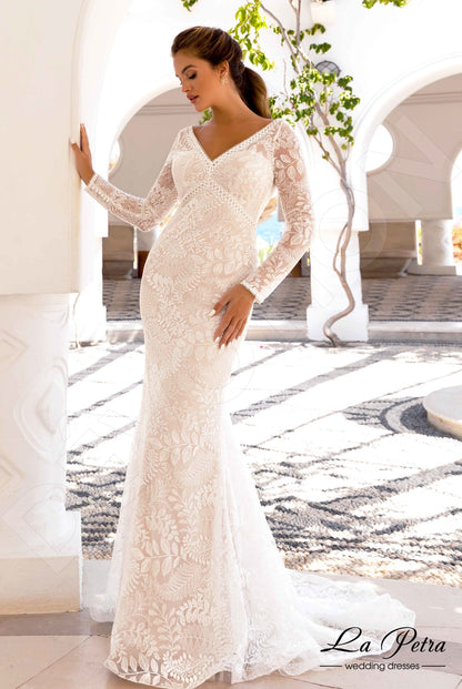 Zeri Open back Trumpet/Mermaid Long sleeve Wedding Dress Front