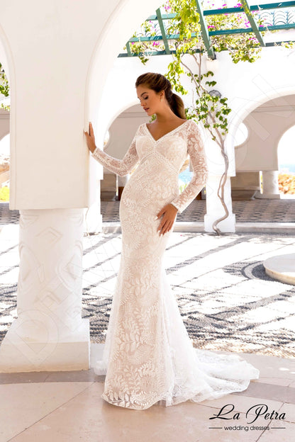 Zeri Open back Trumpet/Mermaid Long sleeve Wedding Dress 5