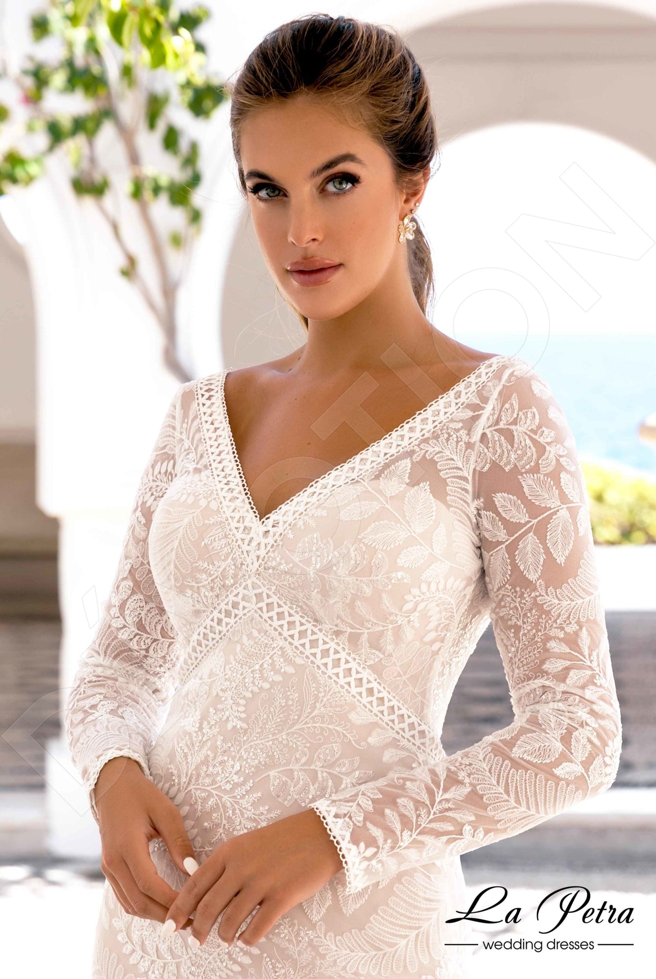 Zeri Open back Trumpet/Mermaid Long sleeve Wedding Dress 2