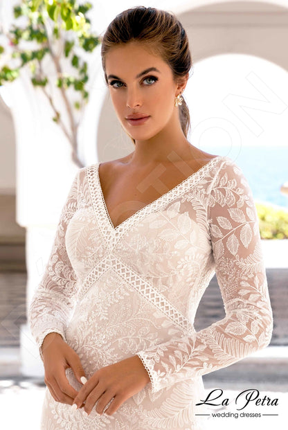 Zeri Open back Trumpet/Mermaid Long sleeve Wedding Dress 2