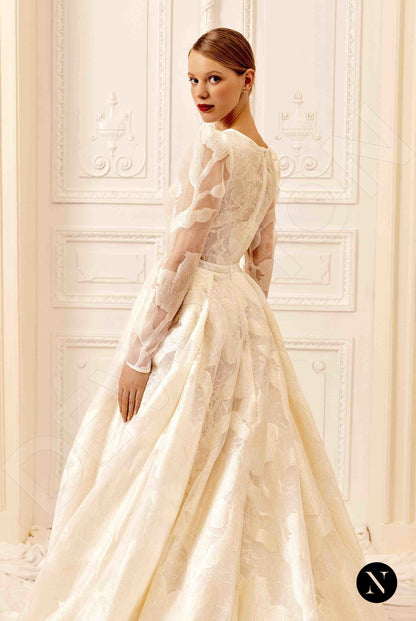 Alison Full back A-line Long sleeve Wedding Dress 4