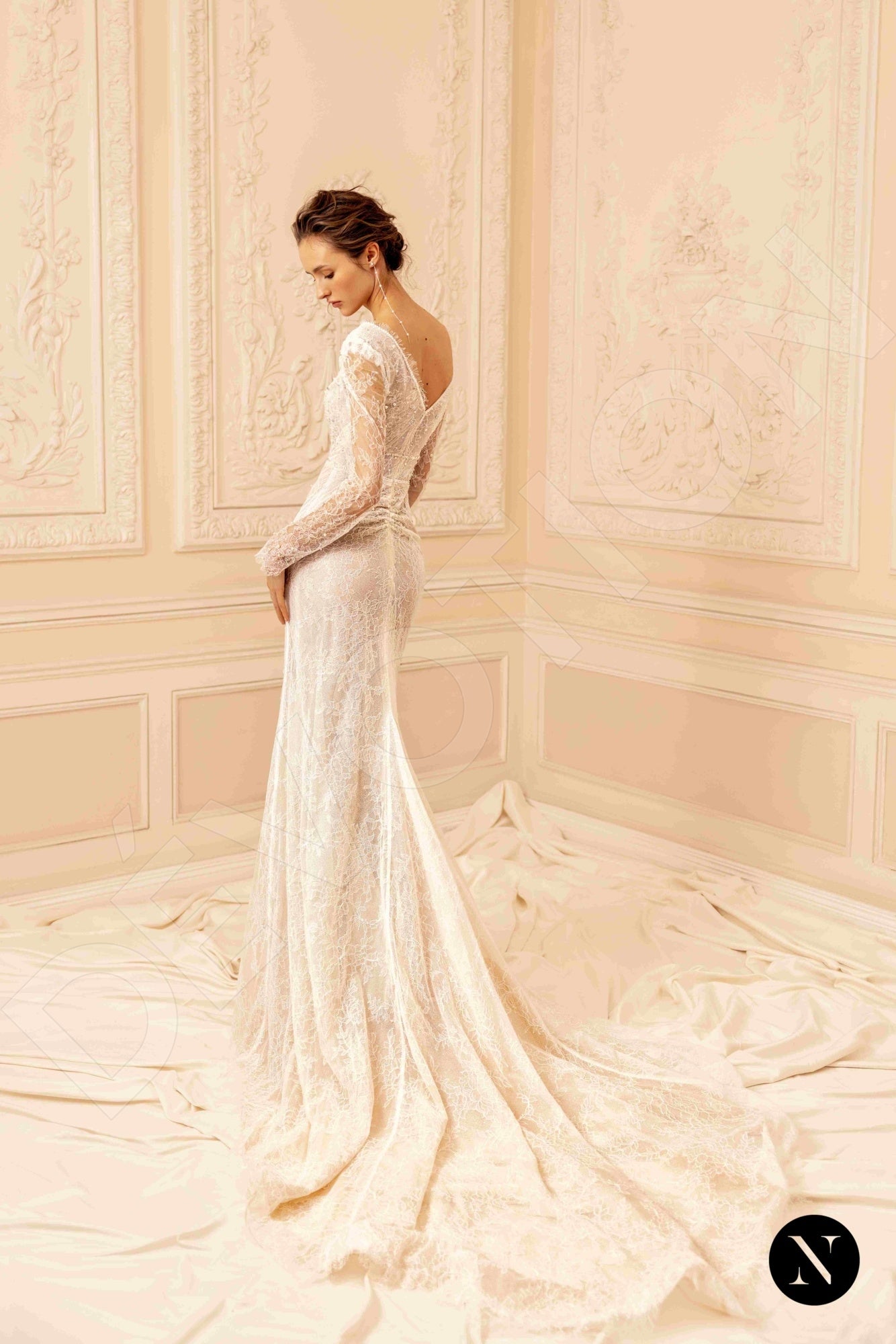 Amber Open back Trumpet/Mermaid Long sleeve Wedding Dress 6