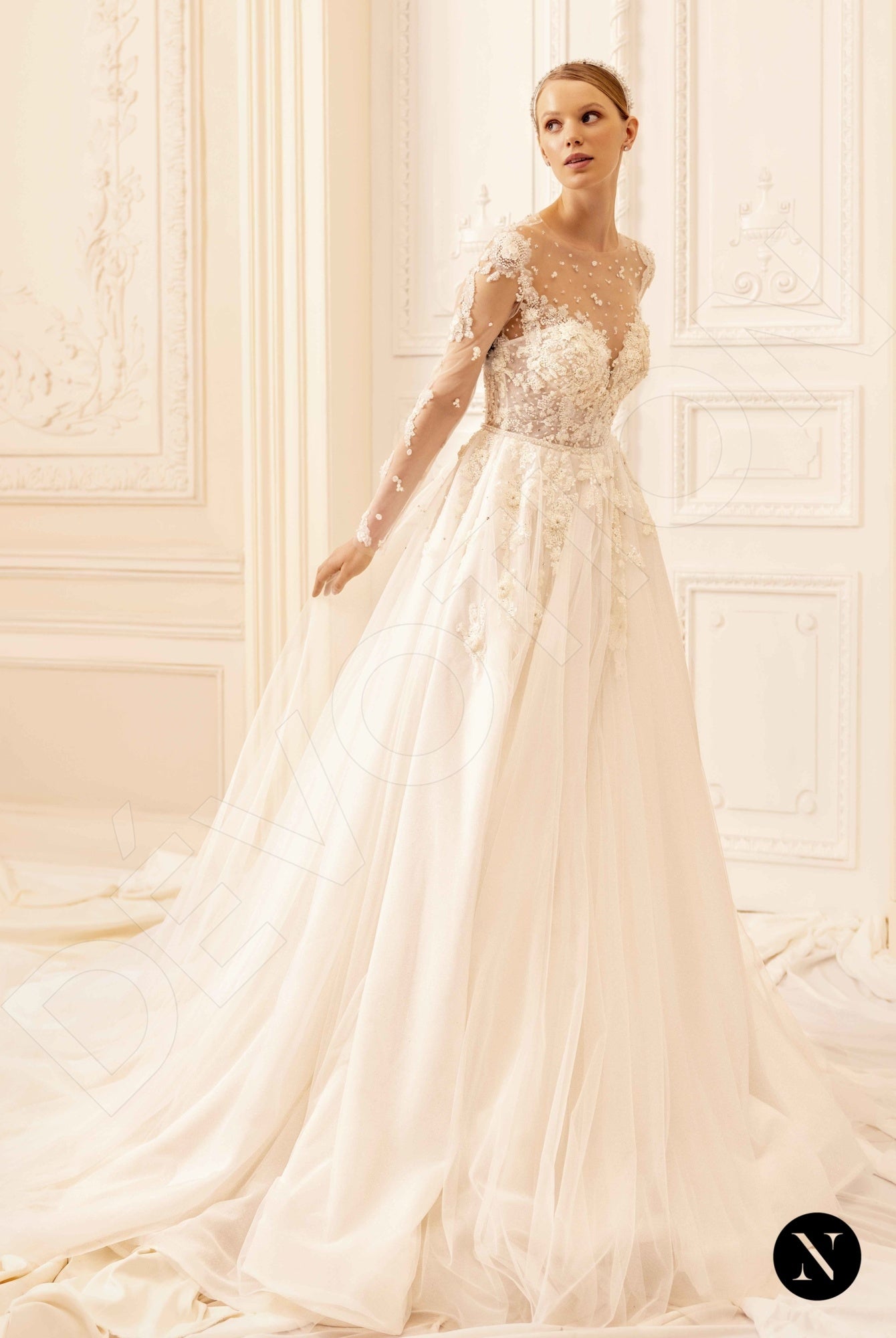 Amy A-line Illusion Ivory Wedding dress