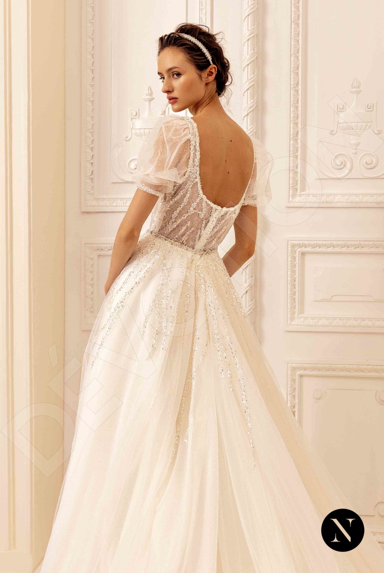Bella A-line Square Ivory Wedding dress