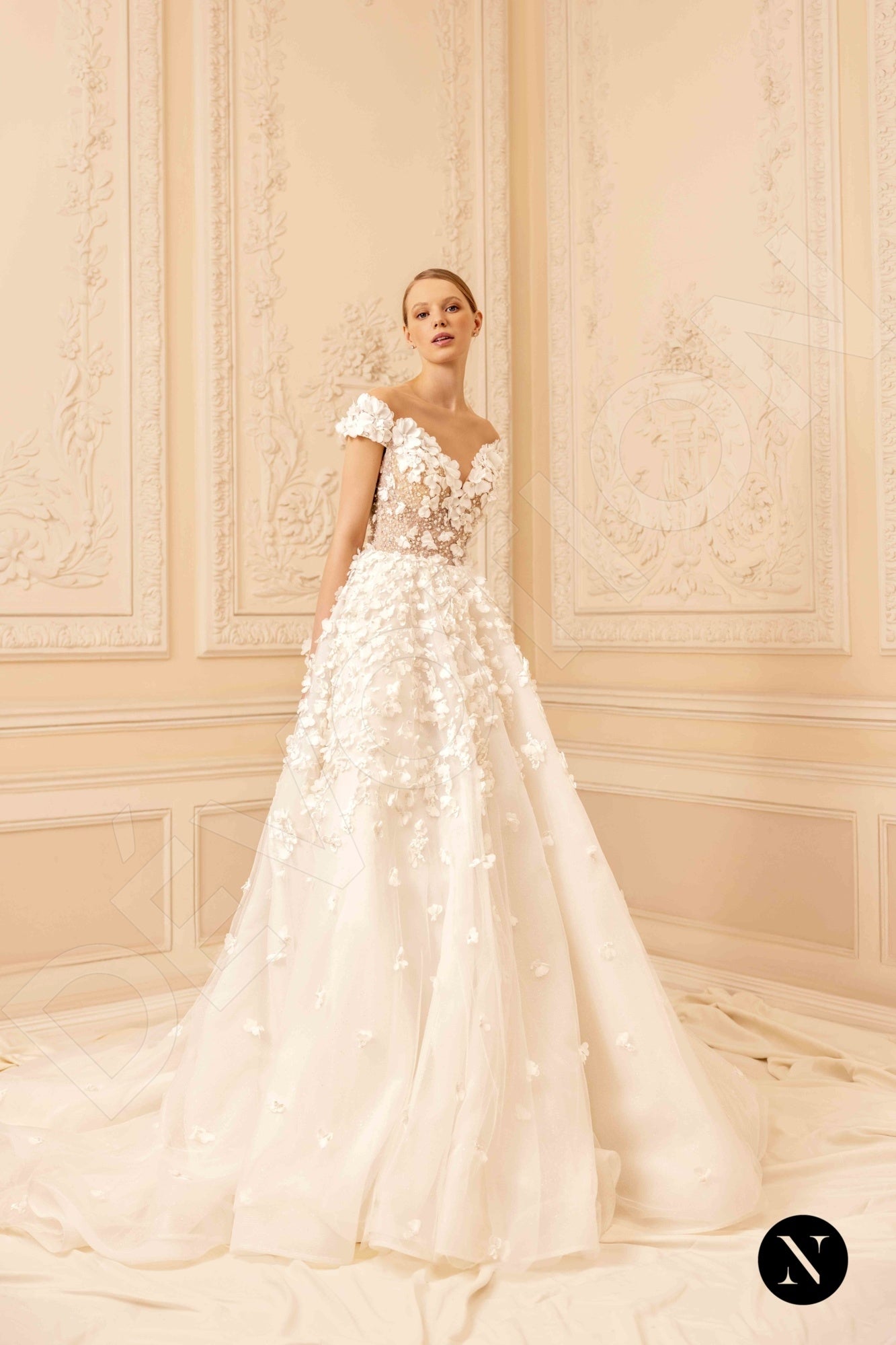 Hannah Illusion back A-line Short/ Cap sleeve Wedding Dress 7