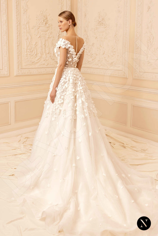 Hannah A-line Illusion Nude Ivory Wedding dress