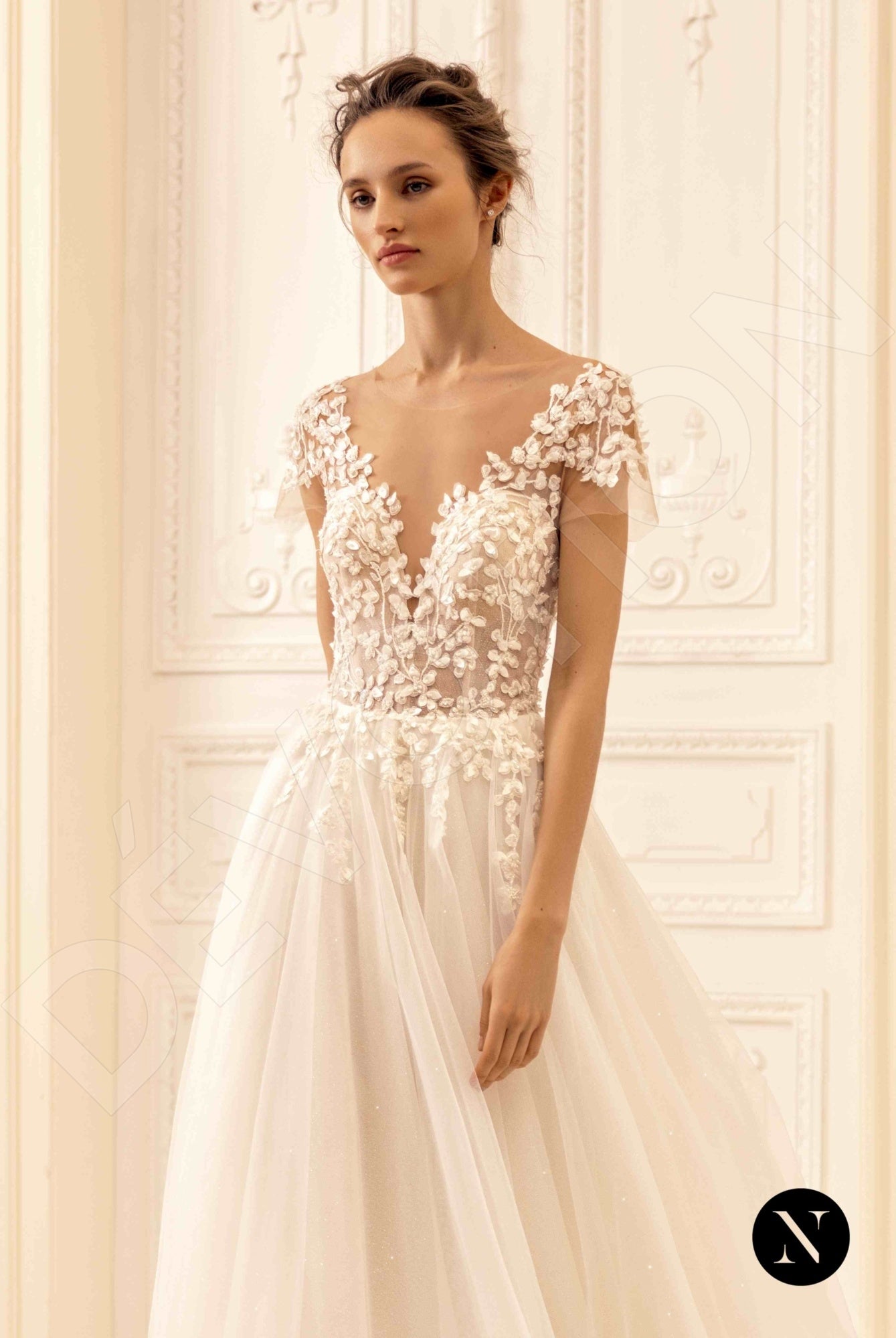 Judys A-line Illusion Nude Ivory Wedding dress