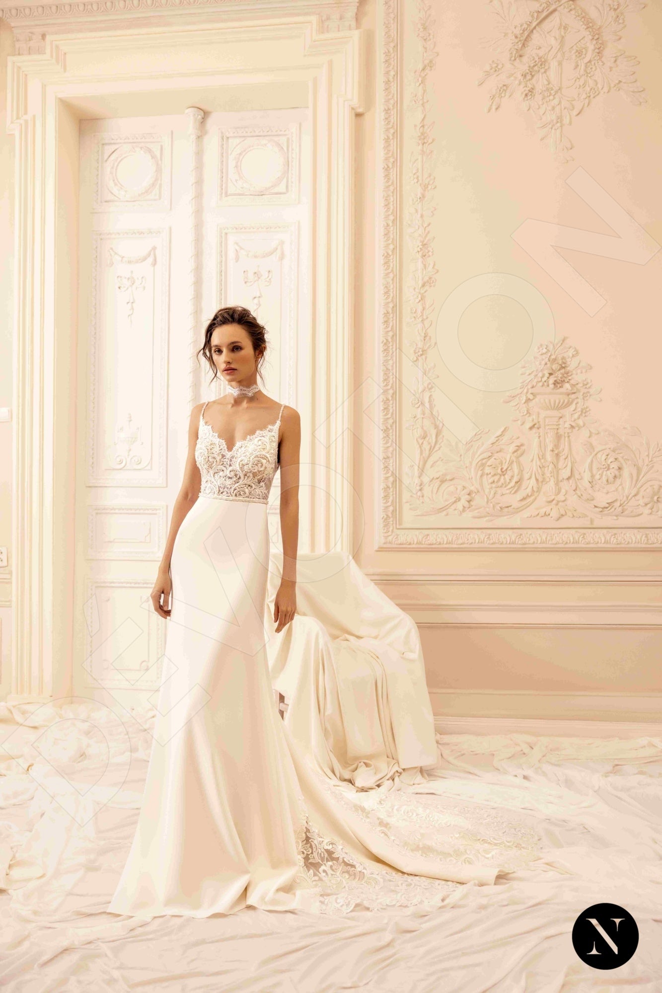 Lucy Trumpet/Mermaid V-neck Ivory Wedding dress