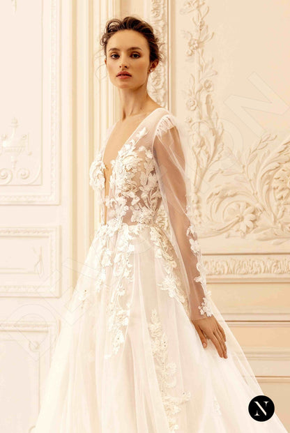 Mandys Open back A-line Long sleeve Wedding Dress 6