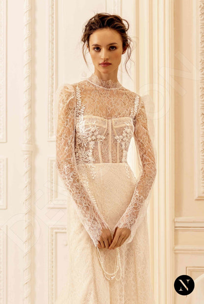 Nava Full back Trumpet/Mermaid Long sleeve Wedding Dress 4