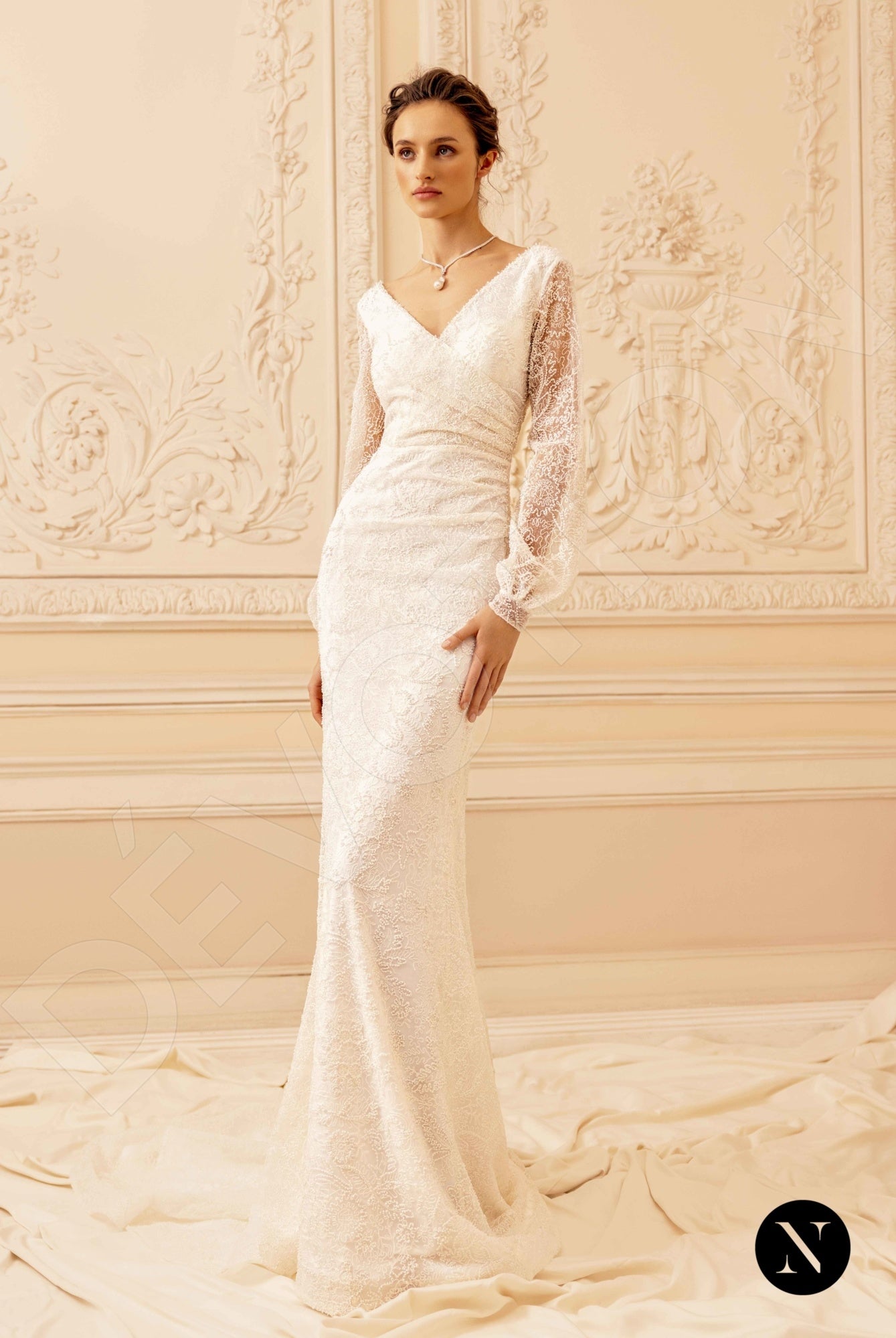 Selena Open back Trumpet/Mermaid Long sleeve Wedding Dress Front