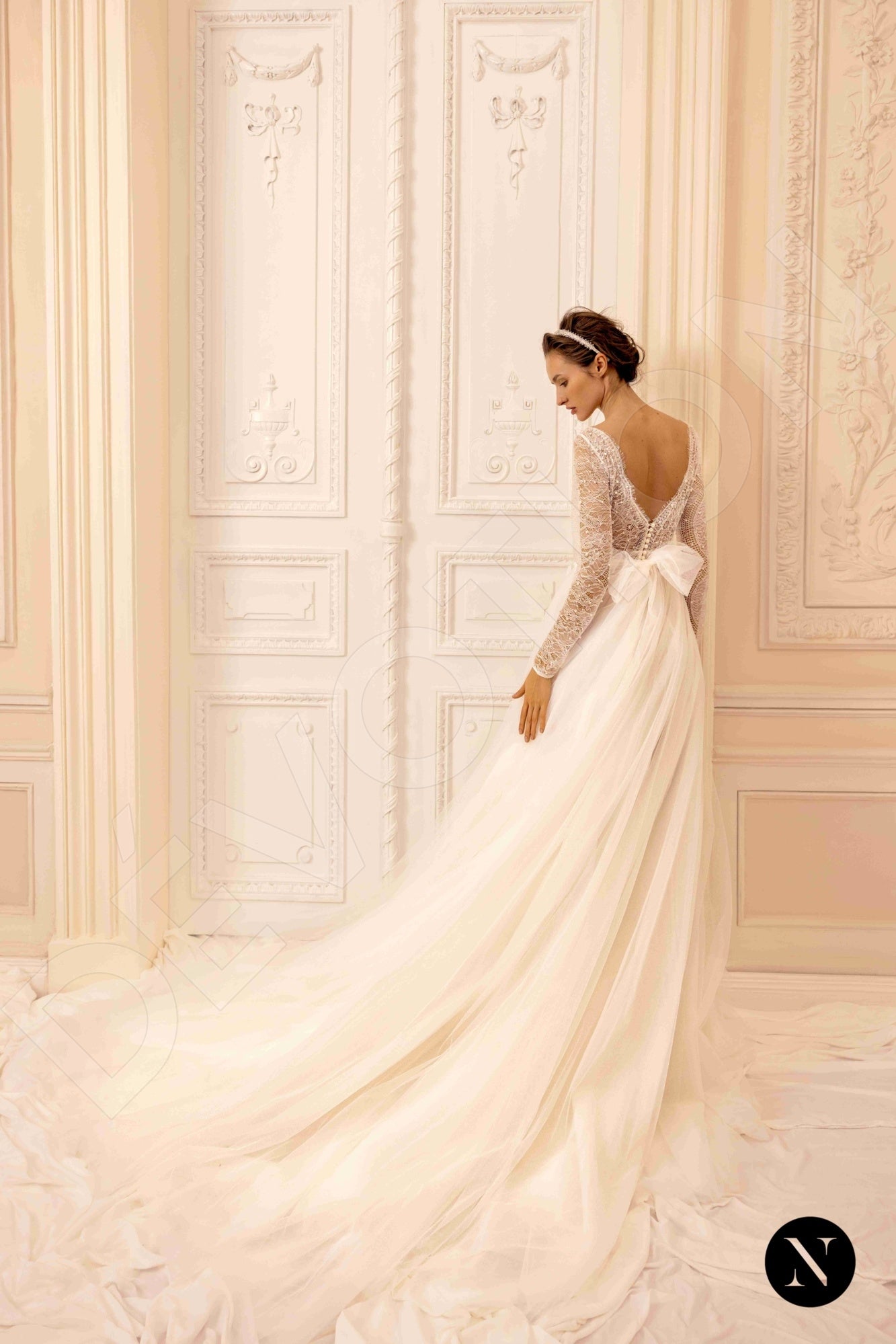 Joanna A-line Illusion Nude Ivory Wedding dress