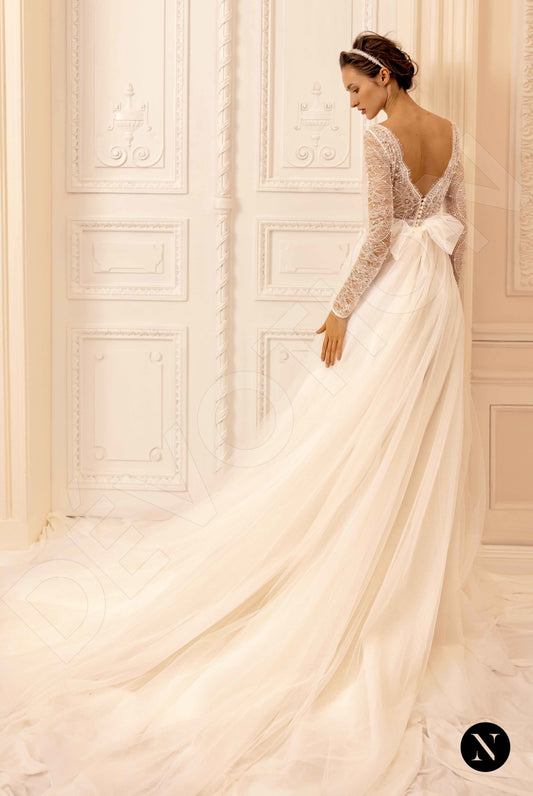 Joanna A-line Illusion Nude Ivory Wedding dress
