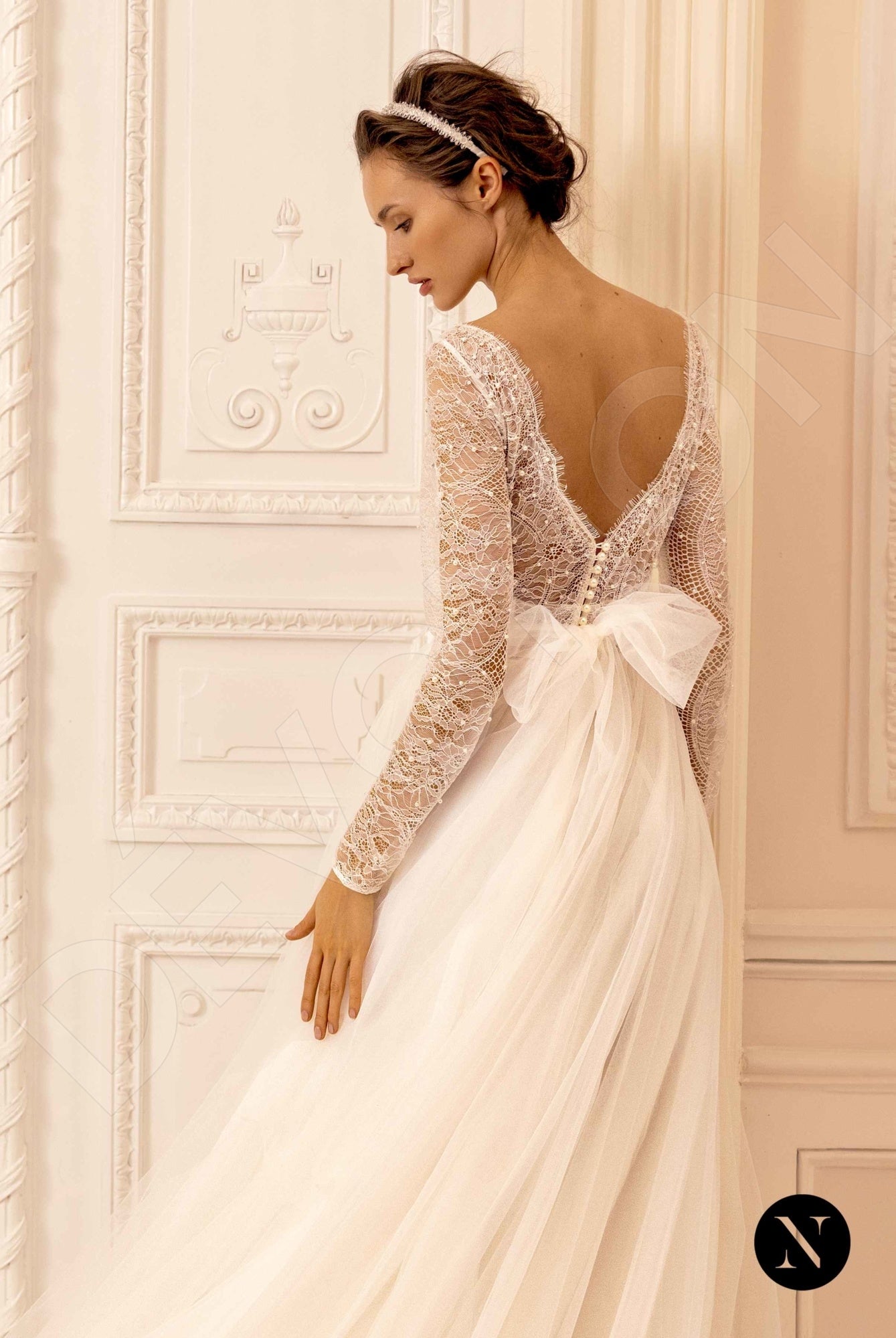 Joanna A-line Illusion Nude Ivory Wedding dress