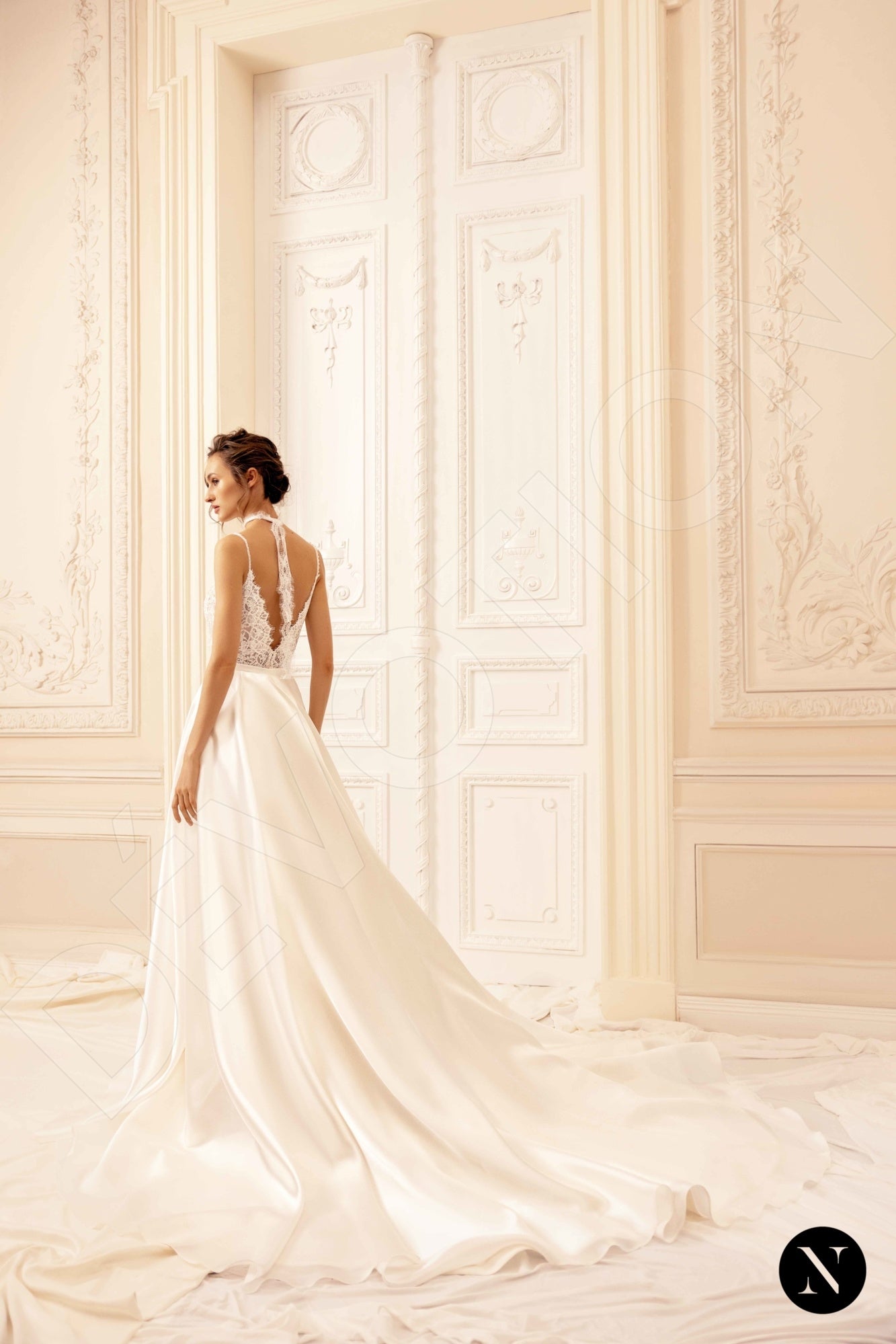 Tiffania A-line V-neck Ivory Wedding dress