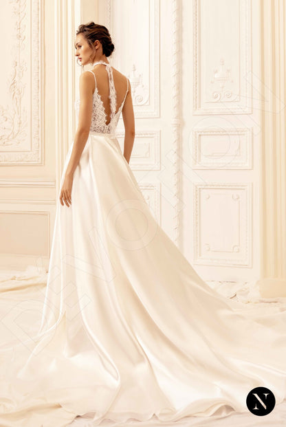 Tiffania Open back A-line Straps Wedding Dress Back