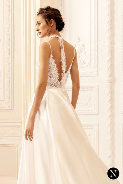 Tiffania Open back A-line Straps Wedding Dress 3
