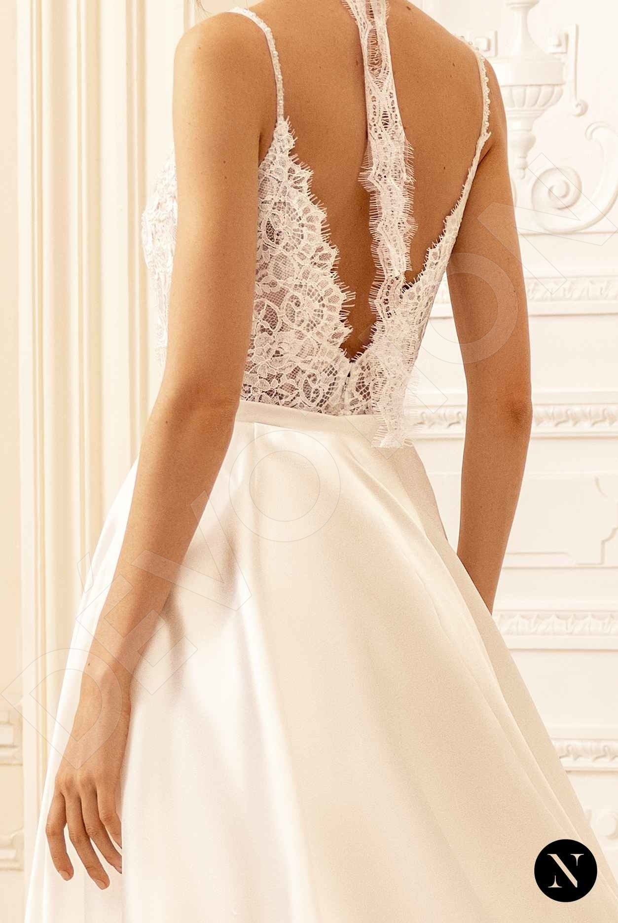 Tiffania A-line V-neck Ivory Wedding dress