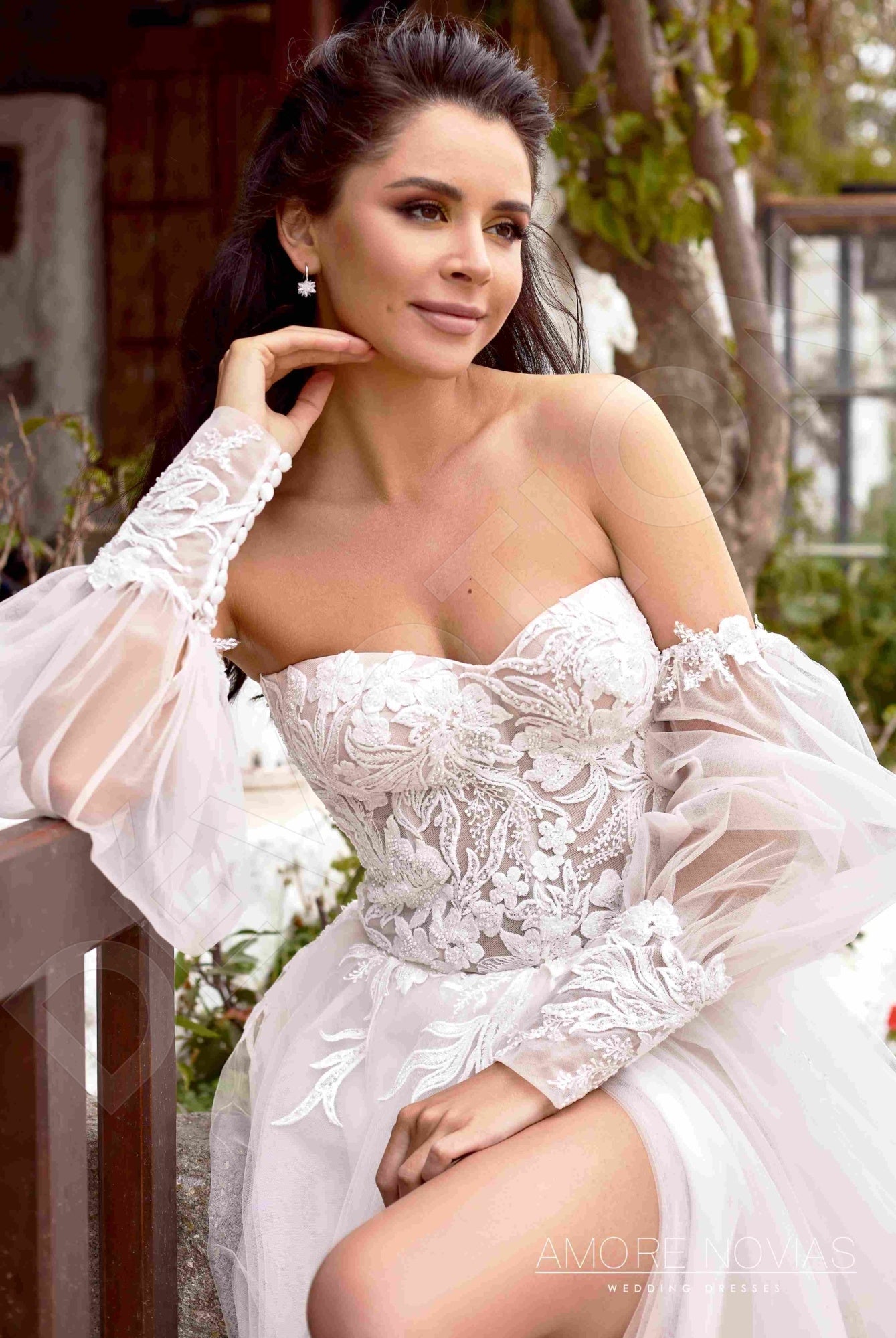 Cameron Open back A-line Strapless Wedding Dress 5