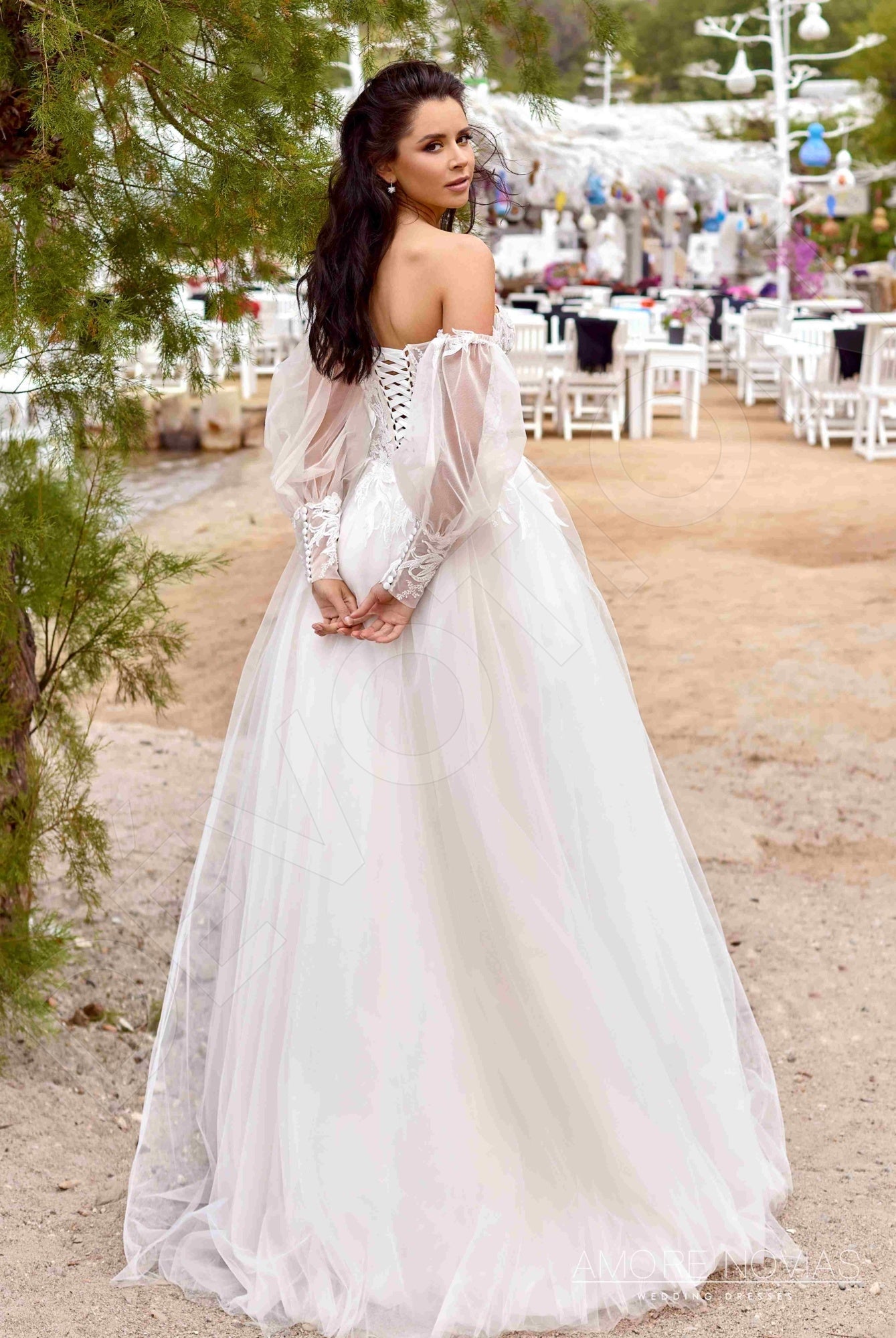 Cameron Open back A-line Strapless Wedding Dress Back