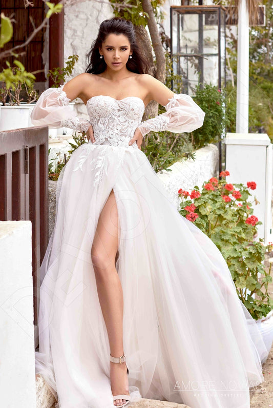 Cameron A-line Sweetheart Milk Blush Wedding dress