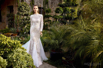 Lee Full back Trumpet/Mermaid Long sleeve Wedding Dress 7