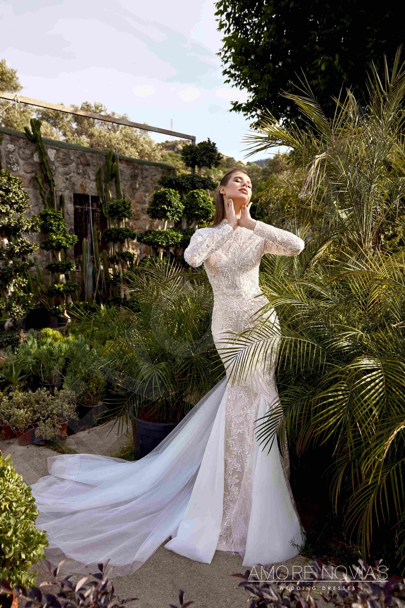 Lee Full back Trumpet/Mermaid Long sleeve Wedding Dress 8