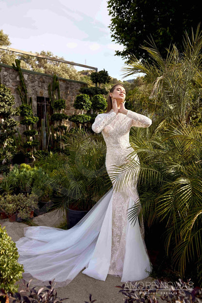 Lee Full back Trumpet/Mermaid Long sleeve Wedding Dress 8